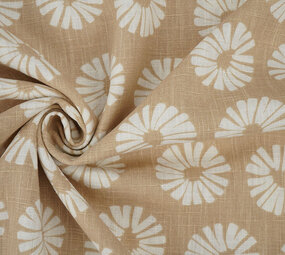 Oeko-Tex®  Gewaschenes Leinen Blumen Sand