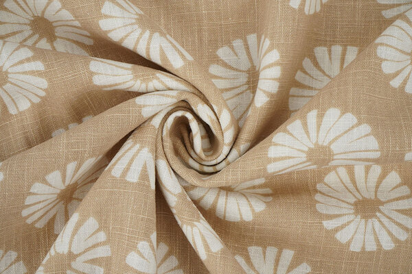 Oeko-Tex® Washed Linen Flowers Sand Oeko-Tex® Washed Linen Flowers Sand