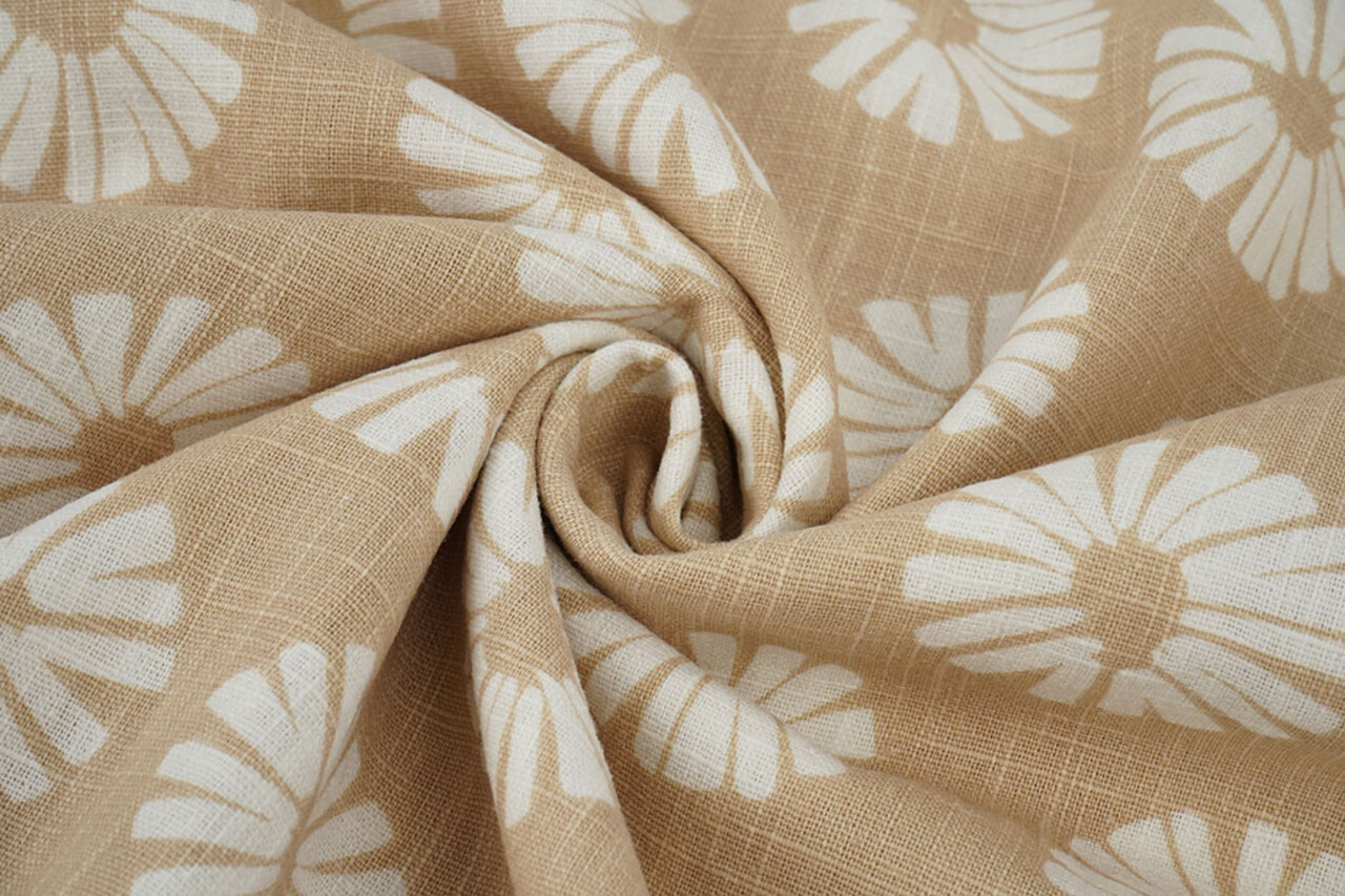 Oeko-Tex® Washed Linen Flowers Sand Oeko-Tex® Washed Linen Flowers Sand