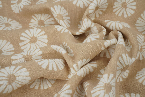 Oeko-Tex® Washed Linen Flowers Sand Oeko-Tex® Washed Linen Flowers Sand