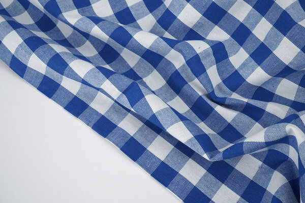 Gingham Check 16 mm Cobalt Blue