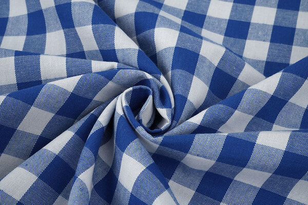Gingham Check 16 mm Cobalt Blue