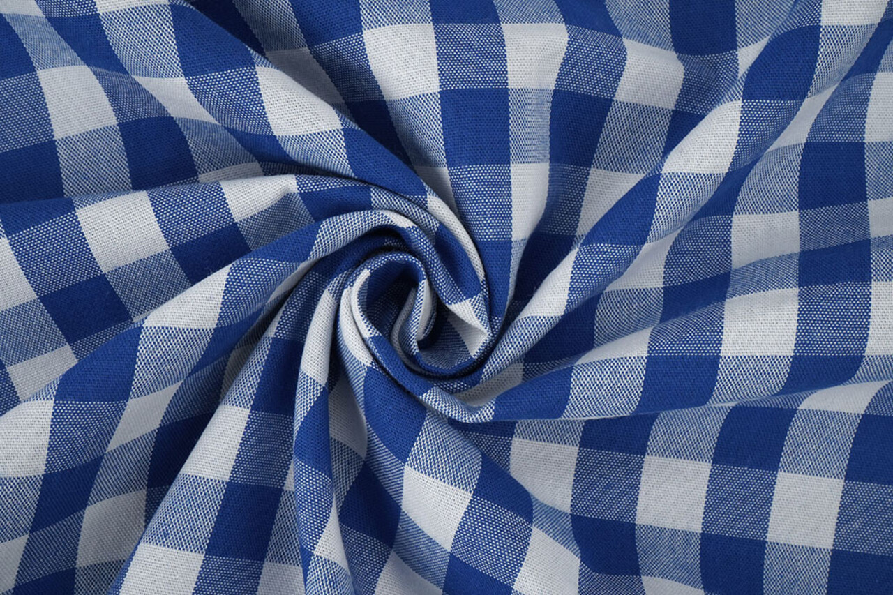 Gingham Check 16 mm Cobalt Blue
