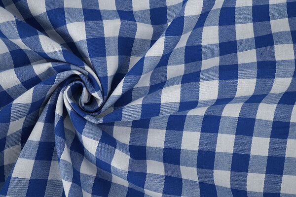 Gingham Check 16 mm Cobalt Blue