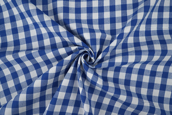 Gingham Check 16 mm Cobalt Blue