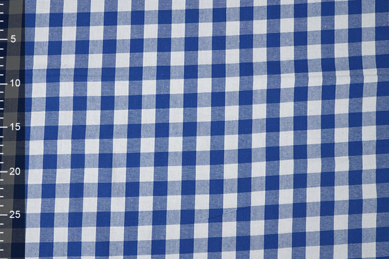 Gingham Check 16 mm Cobalt Blue