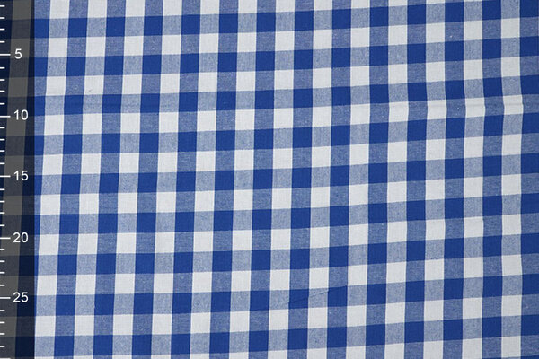 Gingham Check 16 mm Cobalt Blue
