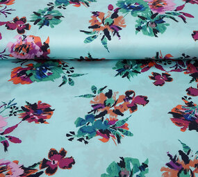 Stretch Satin Bedruckt Blumen Sophie Stretch Satin Bedruckt Blumen Sophie