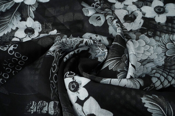 Stretch Satin Printed Flowers Satu Stretch Satin Printed Flowers Satu