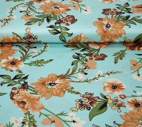 Stretch Raso Stampato Fiori Emily