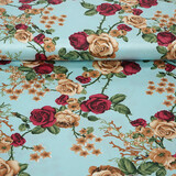 Satén Elástico Estampado Flores Ysabeau