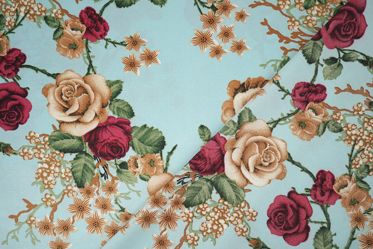 Stretch Raso Stampato Fiori Ysabeau