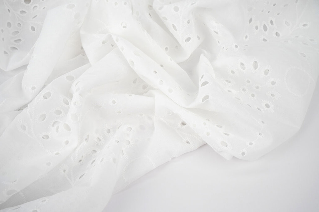 Broderie Anglaise Coton Ena Crème