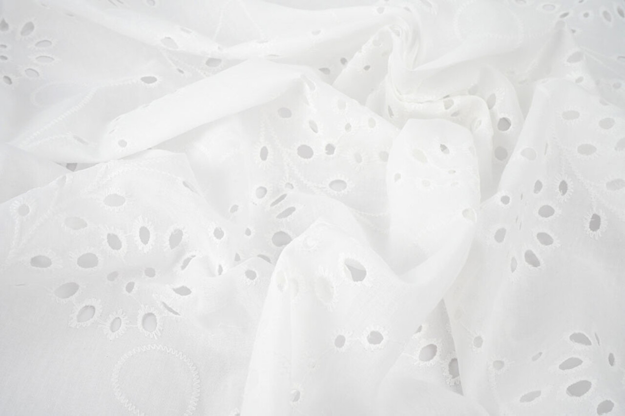 Broderie Anglaise Coton Ena Crème