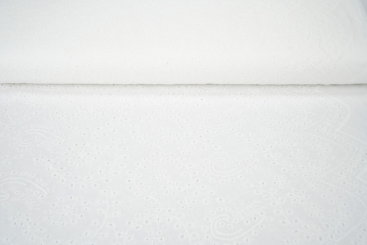 Bordado Inglés Algodón Nori Crema Bordado Inglés Algodón Nori Crema