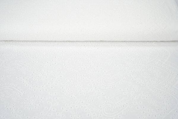 Stickerei Baumwolle Nori Creme