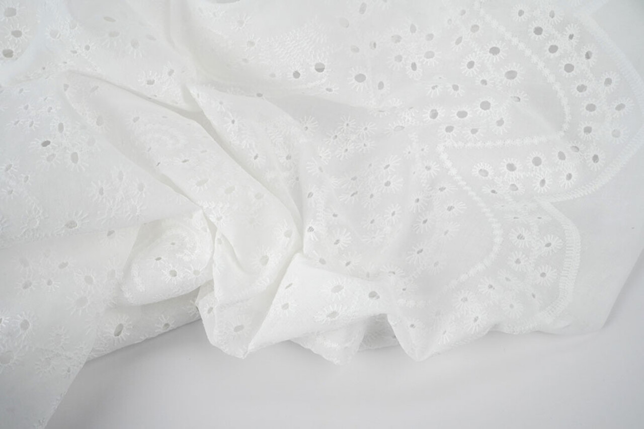 Broderie Katoen Nori Creme