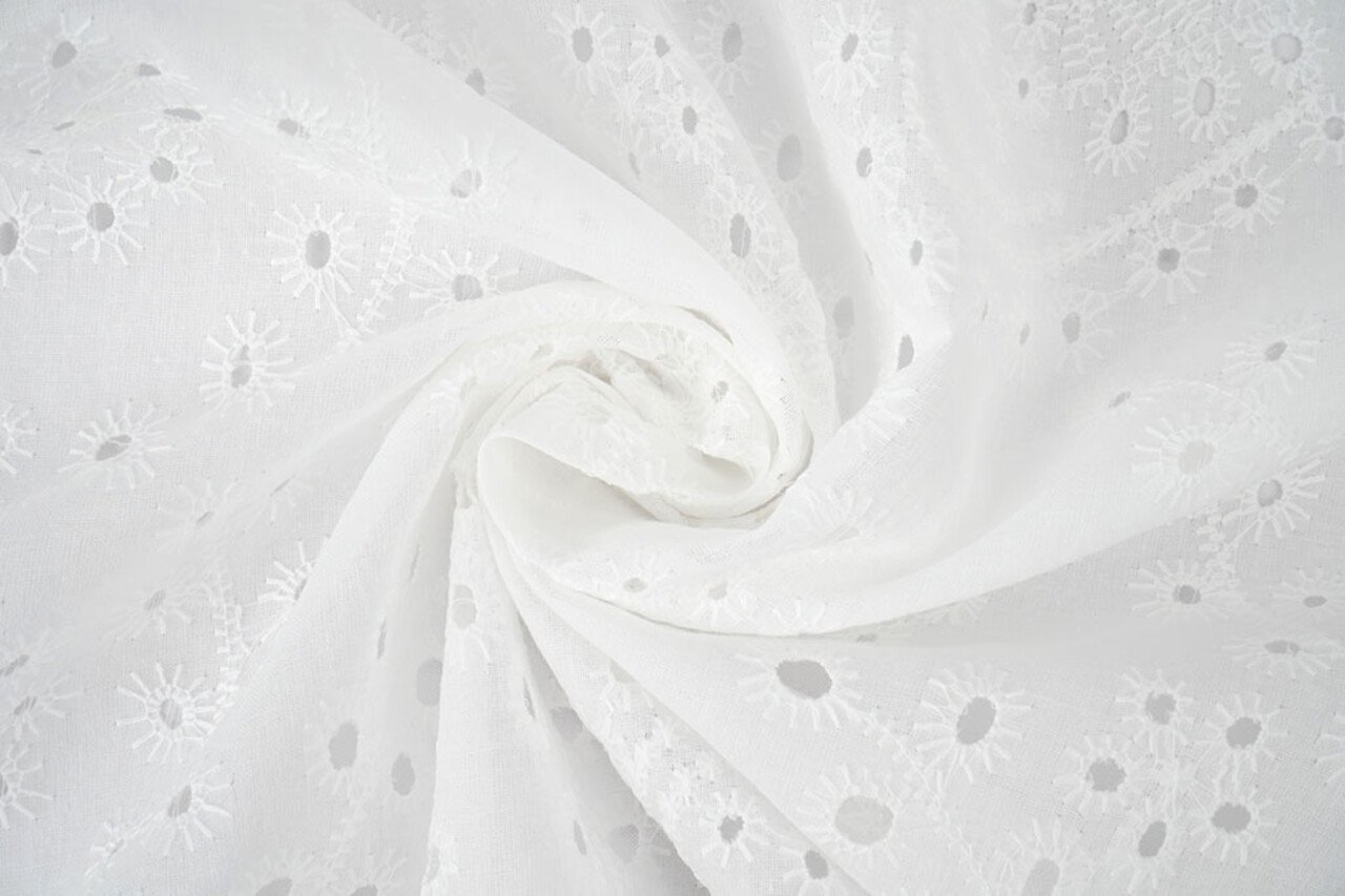 Broderie Katoen Nori Creme