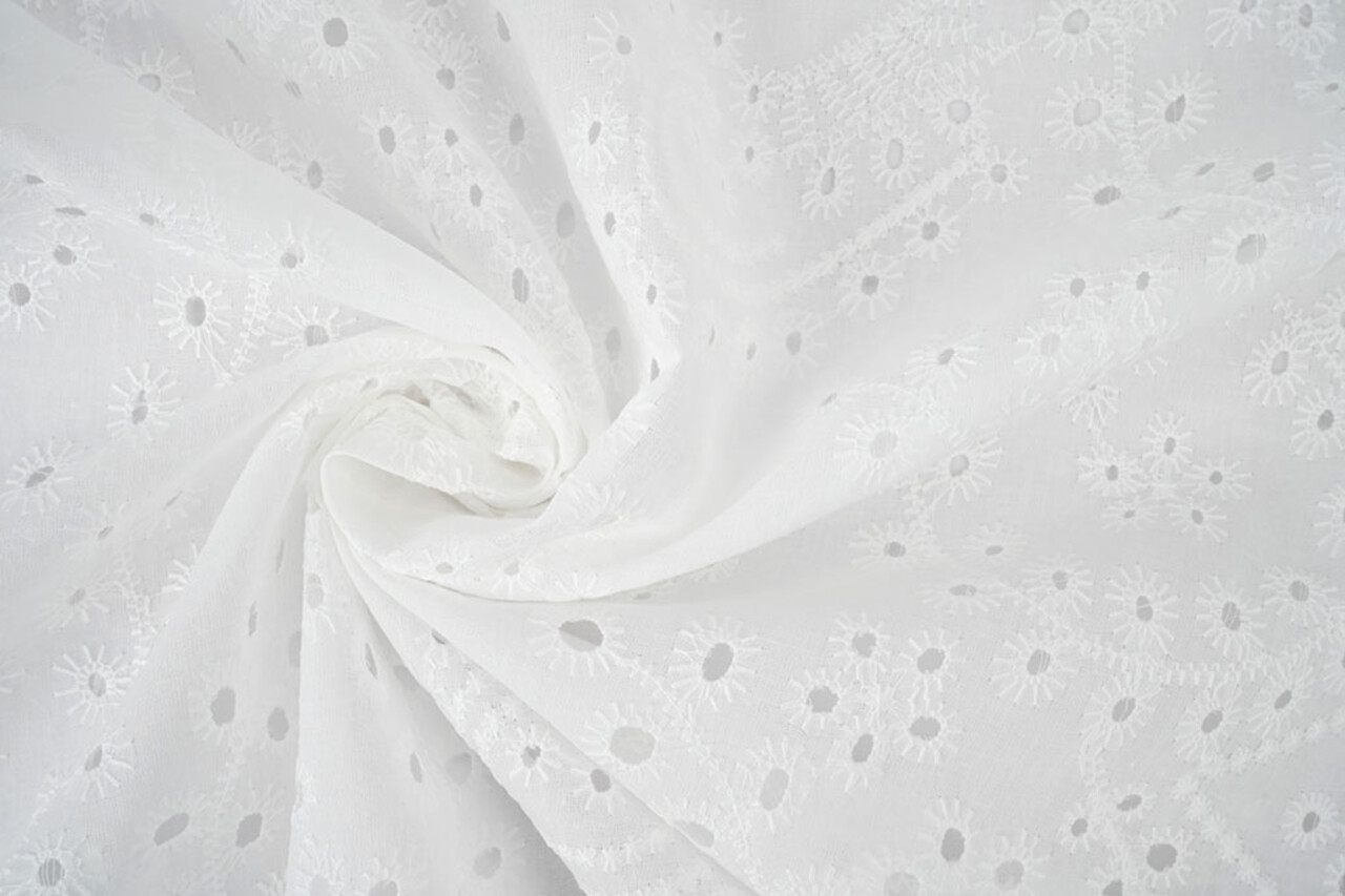 Broderie Katoen Nori Creme