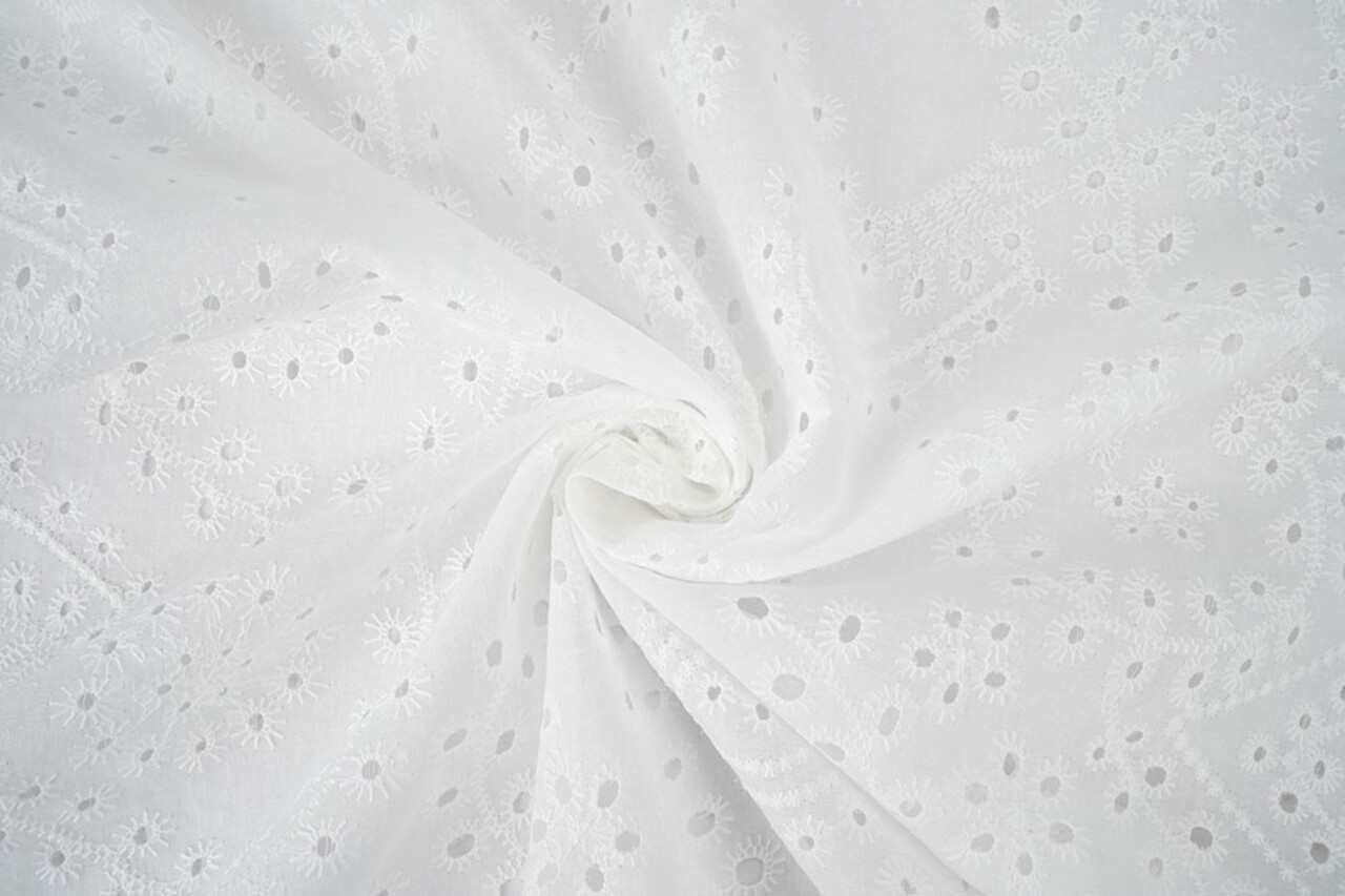 Broderie Katoen Nori Creme