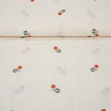 Cotton Embroidered Flower Fleur Natural Cotton Embroidered Flower Fleur Natural