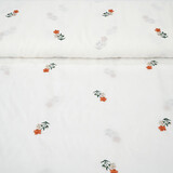 Coton Brodé Fleur Fleur Crème