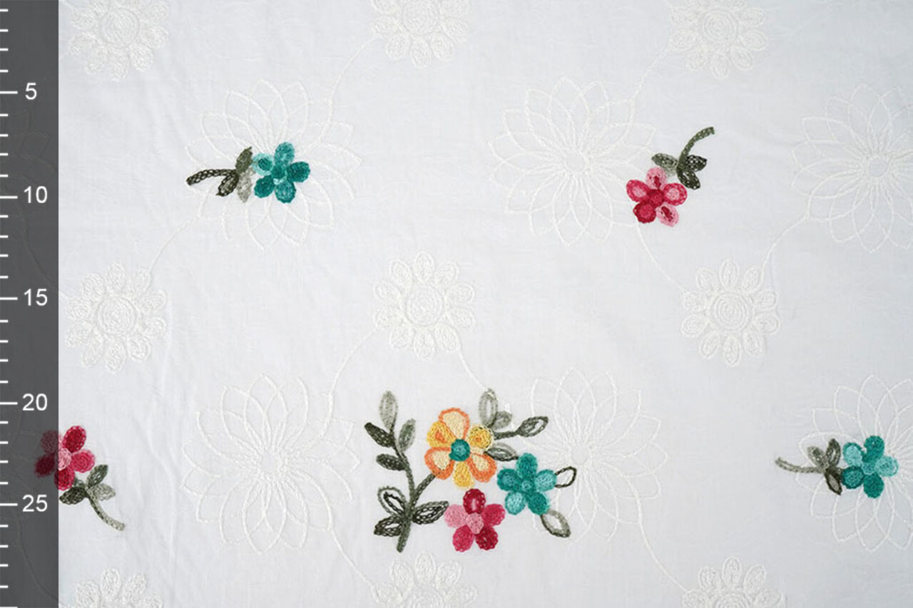 Cotton Embroidered Rive White