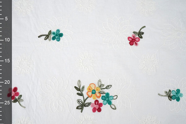 Cotton Embroidered Rive White
