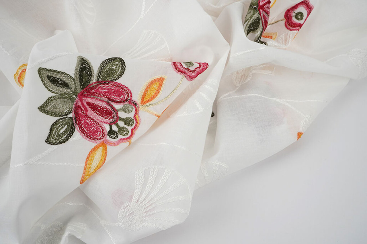 Baumwolle Bestickt Brume Creme