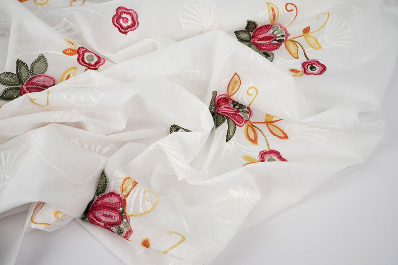 Baumwolle Bestickt Brume Creme