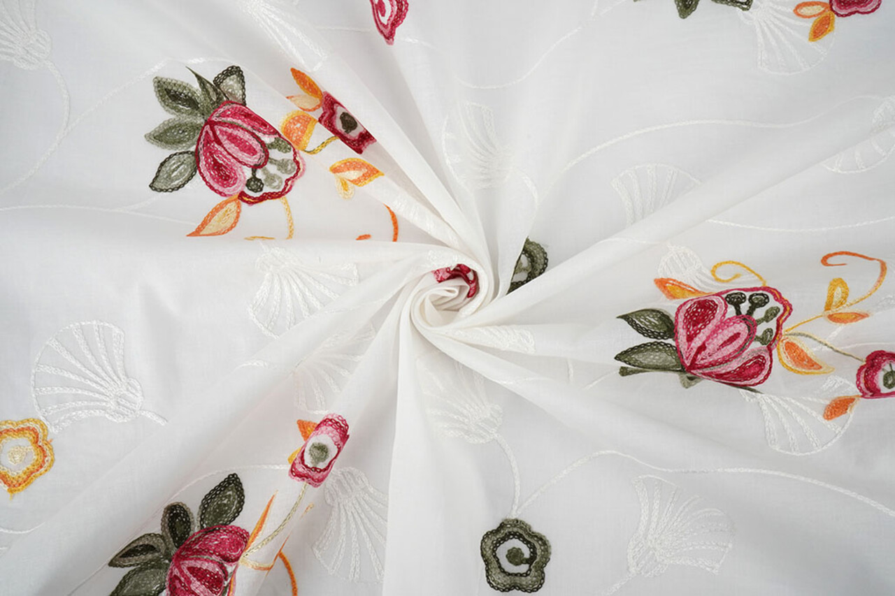 Baumwolle Bestickt Brume Creme