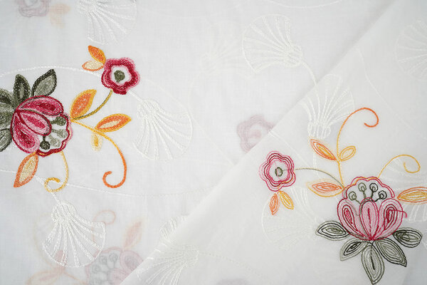 Baumwolle Bestickt Brume Creme