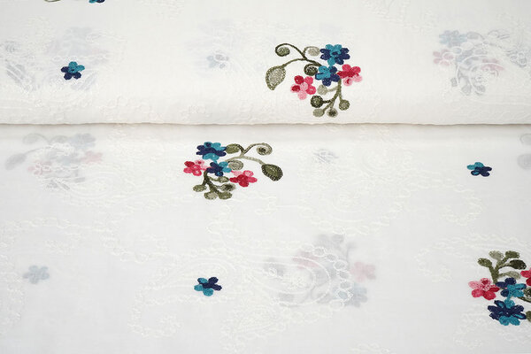 Cotton Embroidered Soie Creme