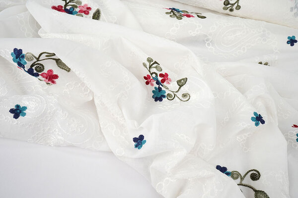 Cotton Embroidered Soie Creme