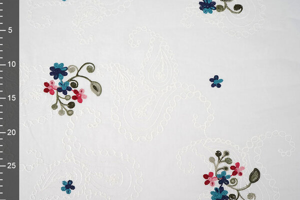 Baumwolle Bestickt Soie Creme