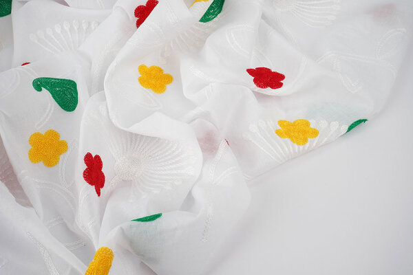 Cotton Embroidered Lin White