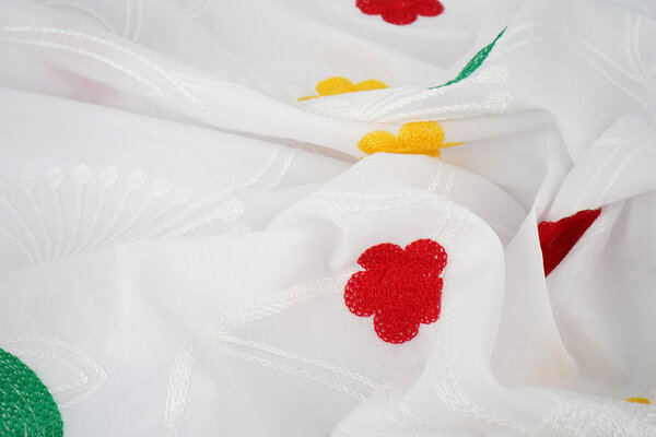 Cotton Embroidered Lin White