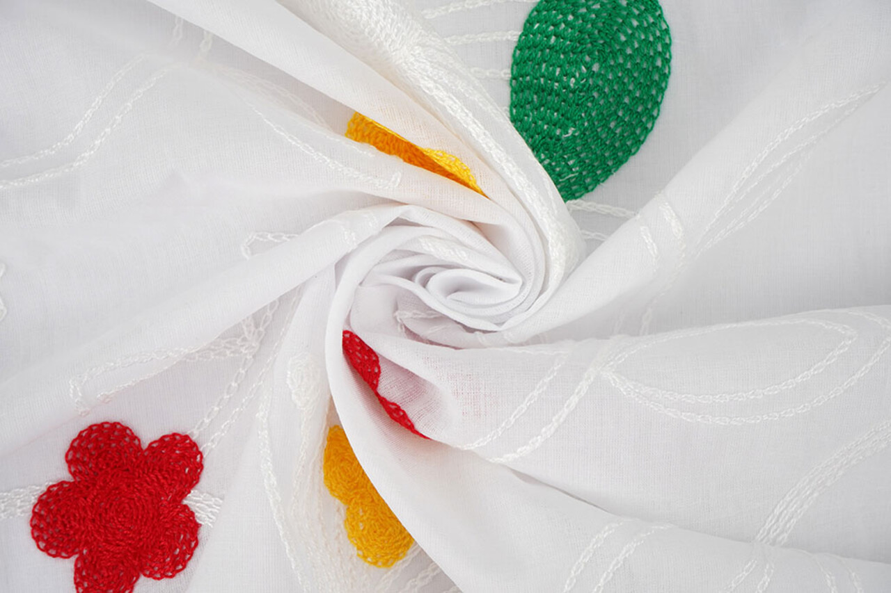 Cotton Embroidered Lin White