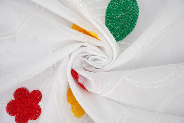 Cotton Embroidered Lin White