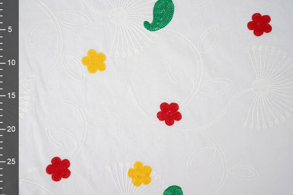 Cotton Embroidered Lin White