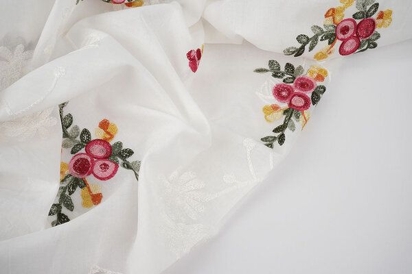 Baumwolle Bestickt Jolie Creme