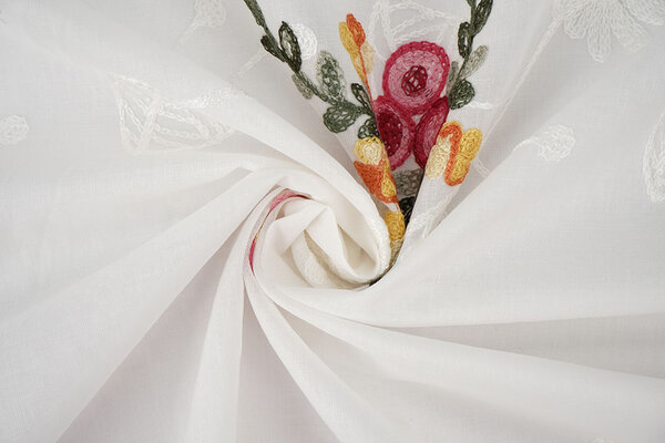 Baumwolle Bestickt Jolie Creme