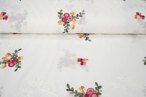 Baumwolle Bestickt Jolie Creme