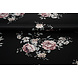 Stretch Satin Printed Flowers Lena Black Stretch Satin Printed Flowers Lena Black