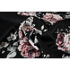 Stretch Satin Printed Flowers Lena Black Stretch Satin Printed Flowers Lena Black