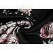 Stretch Satin Printed Flowers Lena Black Stretch Satin Printed Flowers Lena Black