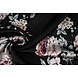 Stretch Satin Printed Flowers Lena Black Stretch Satin Printed Flowers Lena Black