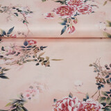 Stretch Satin Imprimé Fleurs Jasmijn Pêche Stretch Satin Imprimé Fleurs Jasmijn Pêche