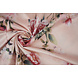 Stretch Raso Stampato Fiori Gelsomino Pesca Stretch Raso Stampato Fiori Gelsomino Pesca