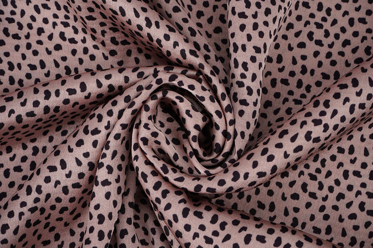 Satén Elástico Estampado Leopardo Bo Rosa